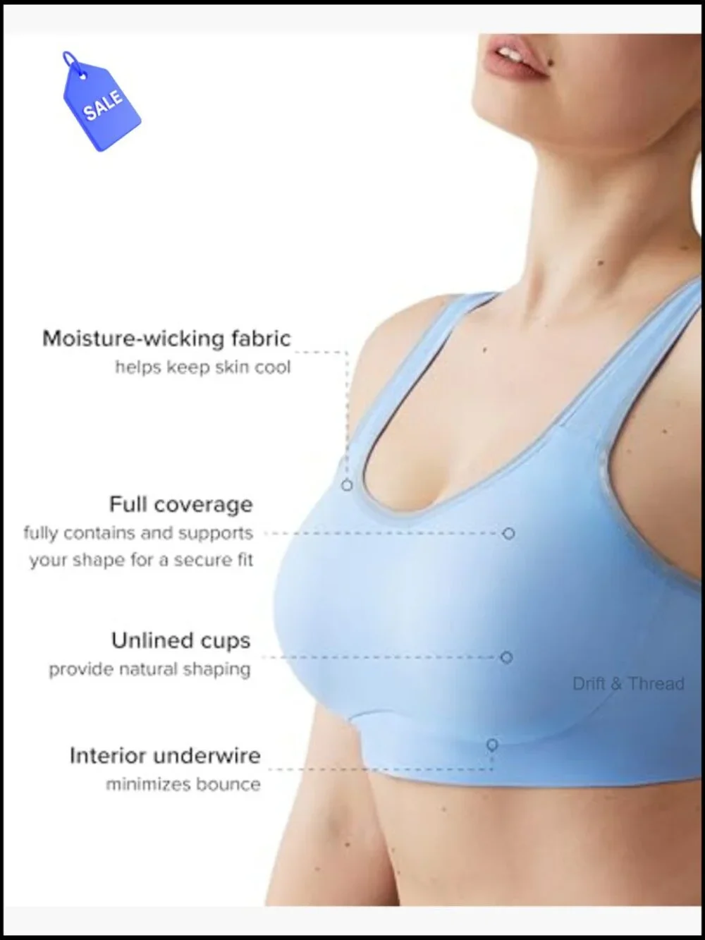 Full Coverage Seamless Underwire Sport Bra High Support